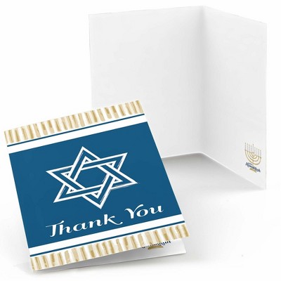 Big Dot of Happiness Happy Hanukkah - Chanukah Party Thank You Cards (8 Count)