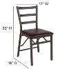 Flash Furniture HERCULES Series Brown Folding Ladder Back Metal Chair with Brown Vinyl Seat - 4 of 4