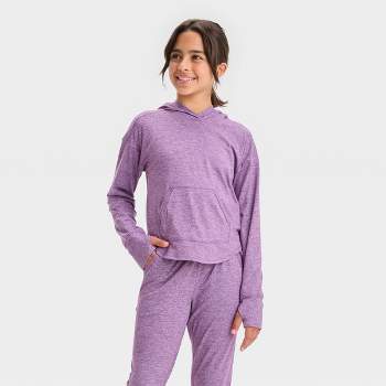 Flirtitude Activewear Top Junior's Size S Gray Purple Long Sleeve NWT
