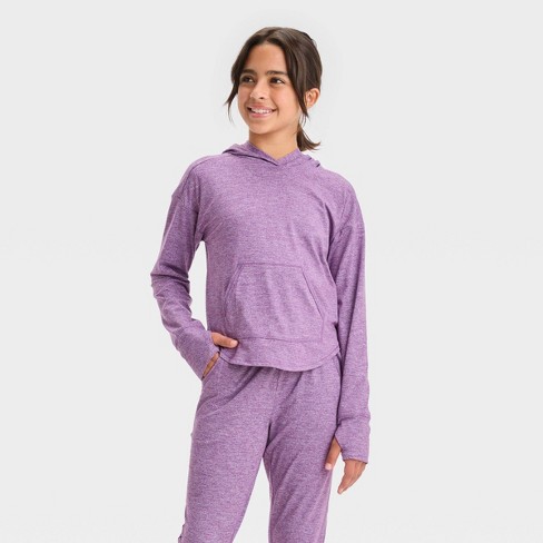 Girls' Soft Stretch Hoodie - All In Motion™ Purple L : Target