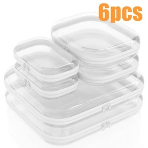 Lycvki 6-pcs Transparent Hard Storage Bags with Double Zippers in 3 Different Sizes - 1 of 4