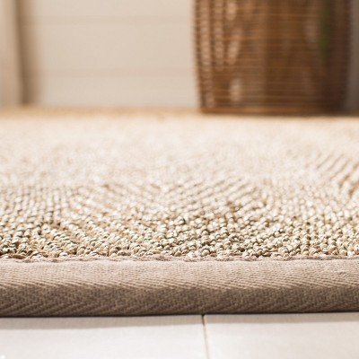 Natural Fiber Gray and Beige Seagrass Area Rug 2' x 3'