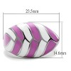 Slickblue Stainless Steel Ring for Women, Pink and White Epoxy, Curved Band, No Stone, Polished, Sizes 5–10 - 2 of 4