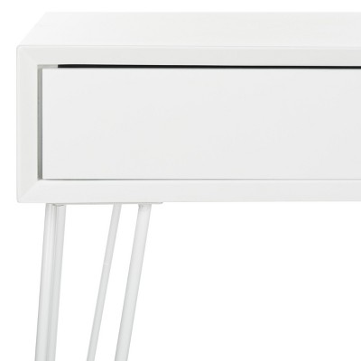 Transitional White Home Office Desk with Dual Hidden Drawers