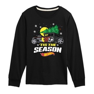 Boys' - Hot Wheels - Christmas Tree Tis The Season Long Sleeve Graphic T-Shirt - 1 of 4