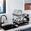 SKONYON 2-Tier Multi-Functional Dish Drying Rack Kitchen Dish Rack with Upgraded Drain Board - 2 of 4