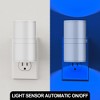 DORESshop 1-Watt Plug-in Cylindrical Integrated LED Night Light with Light Sensor, Blue Glow, White PC Cover, 2-Pack - 4 of 4