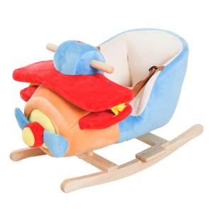 SEVOBAL Toy Vehicles Kids Rocking Plane Ride On Chair with Lullaby Song Seat Belt and Plush Cover for Toddlers - 1 of 4