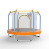 Whisen 55” Kids’ Trampoline with Safety Net, Foam-Covered Poles, Double-Sided Zipper and Basketball Hoop - 3 of 4