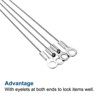 Unique Bargains Stainless Steel Lanyard Cable Eyelets Ended Security Wire Rope Silver 4 Pcs - 4 of 4