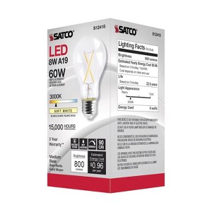 Satco A19 E26 (Medium) Filament LED Bulb Soft White 60 Watt Equivalence 1 pk - 1 of 1