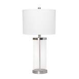 Entrapped Glass Table Lamp with Fabric Shade Brushed Nickel - Lalia Home
