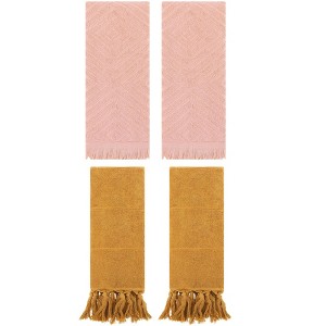 REGALWOVEN 4 Packs Cotton Soft and Absorbent Bathroom Turkish Hand Towels with tassel - 1 of 4