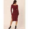 Seta T Women's Sweetheart Neck Long Sleeve Slim Fit Knit Sweater Midi Dresses - 4 of 4