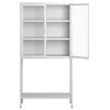 59"H Heavy Duty Metal Storage Cabinet, Display Storage Cabinet with Glass Doors and 2 Adjustable Shelves for Home Office, Living Room, Pantry - 4 of 4