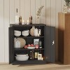 Metal Storage Cabinet with Lock, Adjustable Shelf, Steel Tool Organizer Cabinet for Garage, Workshop, Home, Office, Handle, Secure Storage - 3 of 4