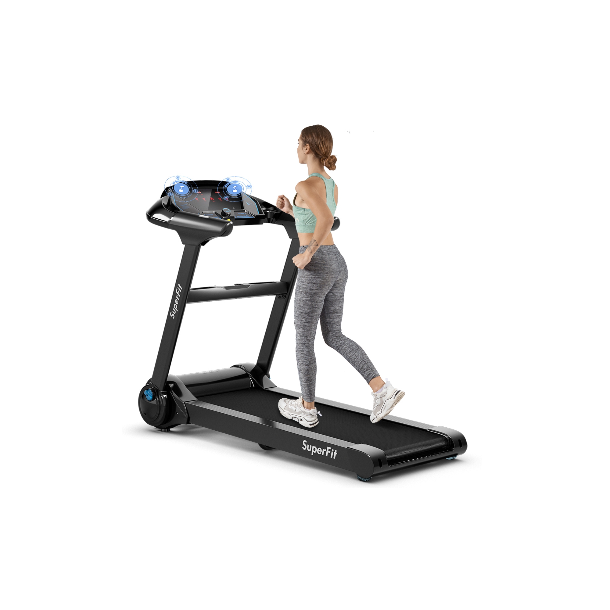 Costway 2.25HP Folding Treadmill Running Machine LED Touch Display