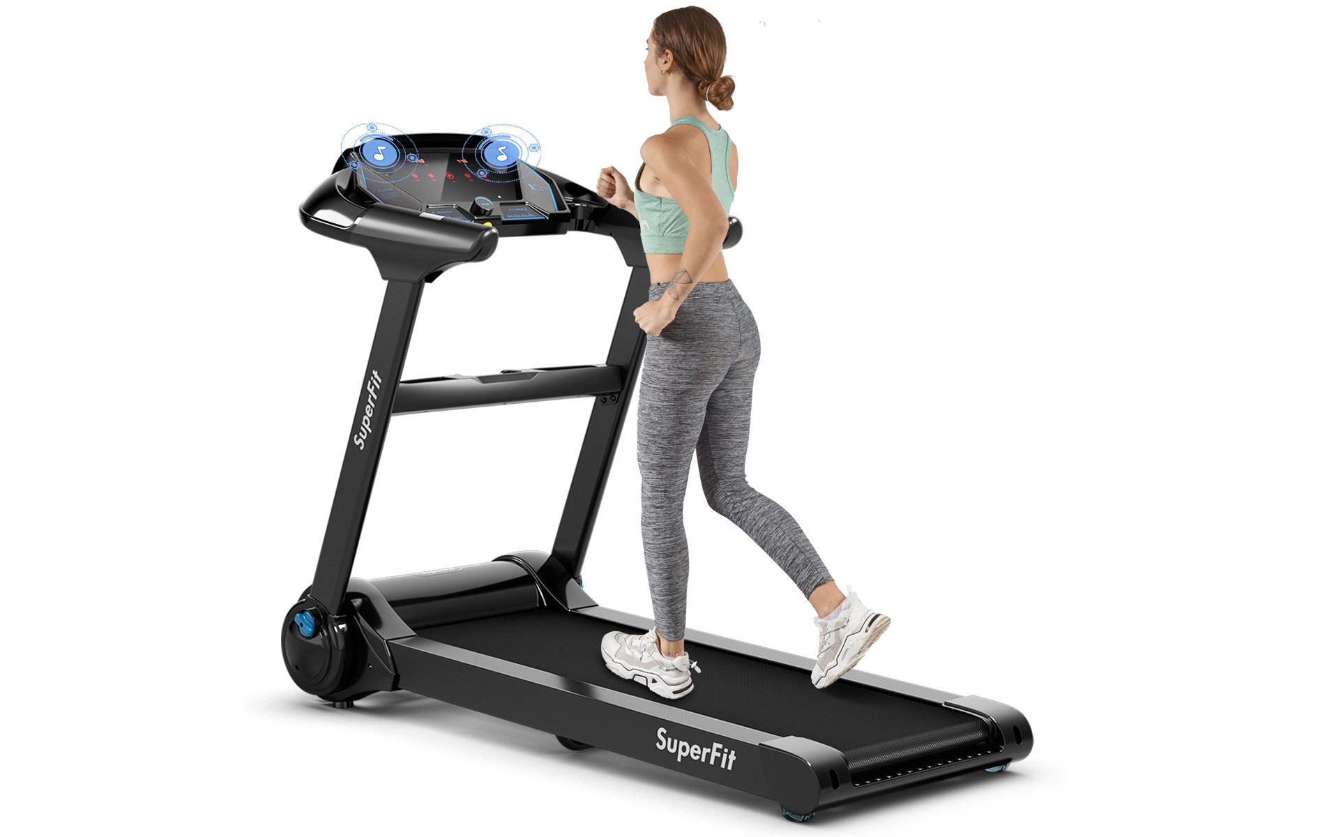 Costway 2.25HP Folding Treadmill Running Machine LED Touch Display