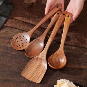 Attop 5-Pieces Wooden Kitchen Utensils Set ¨C for Home/Restaurant, Odor-Free, Heat & Rot Resistant - 1 of 4
