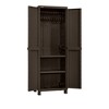 Resin Rattan Wardrobe Cabinet Brown - Inval: HDPE Material, 2 Adjustable Shelves, Lockable - 4 of 4