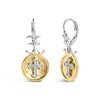 Haus of Brilliance 18K Yellow Gold Plated Silver 1/8 Ct Diamond Medallion with Cross Drop Earrings - 2 of 4