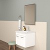 KWPZQEB Modern Wall-Mounted Bathroom Vanity with Sink Combo, Floating Cabinet with Double Doors & Long Metal Handles for Small Space, White - 3 of 4