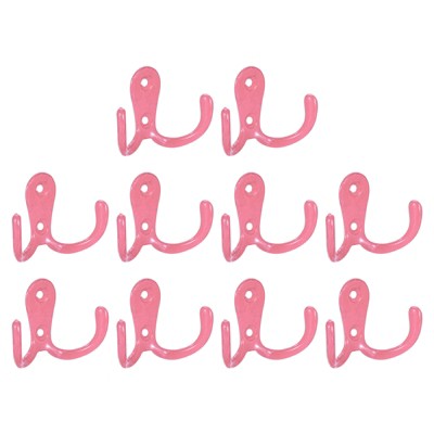 Unique Bargains Wall Zinc Alloy Double Prong Retro Hooks for Hanging