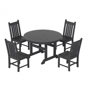 WestinTrends 5 Piece Outdoor Patio Dining Set Outdoor Round Table and Chair Set - 1 of 2