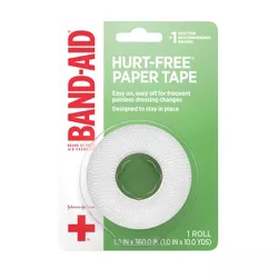 Johnson & Johnson Band-Aid Brand First Aid Hurt-Free Medical Paper Tape - 1in x 10 yd