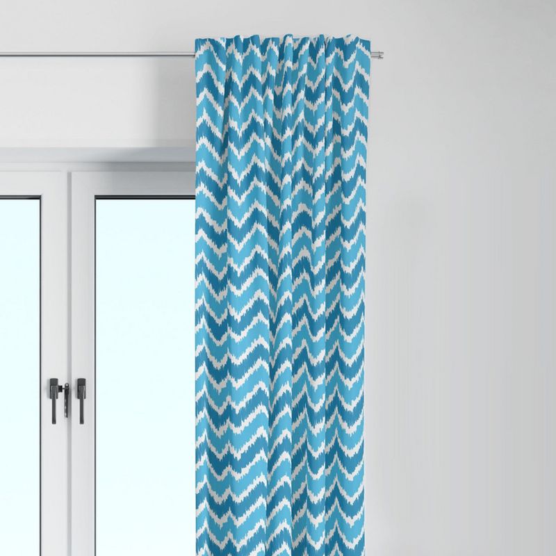 Bacati - Mix N Match Aqua/Turquoise Chevron Curtain Panel, 1 of 5