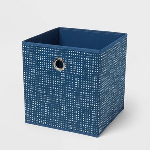 11" Fabric Bin Galaxy Blue Geometric - Room Essentials™: Square Storage Cube for Dorm Rooms, Folds Flat - 1 of 4