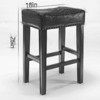 NicBex Set of 2 Bar Stools for Kitchen Island,PU Leather Farmhouse Counter Bar Stools,Bar Chairs for Dining Rooms,Kitchens Islands,Black/Brown/Gray - 3 of 4
