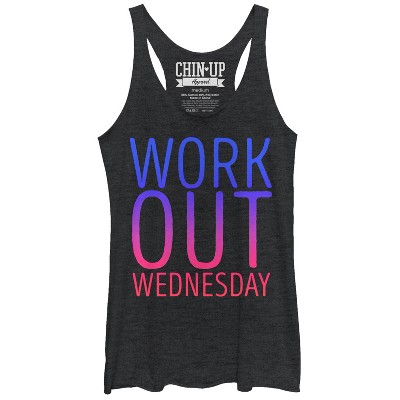 Women's Chin Up Workout Wednesday Racerback Tank Top : Target