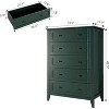 5 Drawer Dresser for Bedroom, Tall Modern Chest with Deep Drawers & Metal Knobs, Wooden Storage Cabinet for Hallway, Entryway, or Closet, Green - 2 of 4
