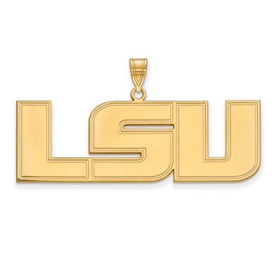 Black Bow Jewelry 10k Yellow Gold Louisiana State Fighting Tigers NCAA Extra Large Pendant