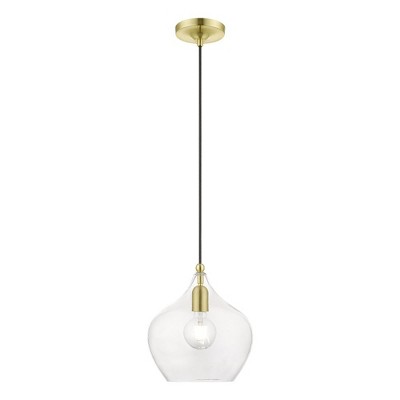 Livex Lighting Aldrich 1 - Light Pendant in  Satin Brass/Polished Brass