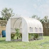 9.7' x 6.5' x 6.5' Walk-in Tunnel Greenhouse, Outdoor Green House with Anti-Tear PE Cover, Zipper Doors and Mesh Windows - 2 of 4