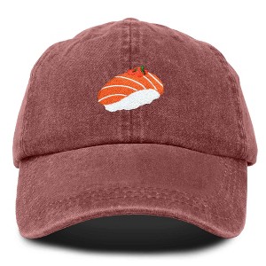 Dalix Salmon Nigiri Embroidered Sushi Cotton Dad Hat Baseball Cap Adjustable Womens - 1 of 4