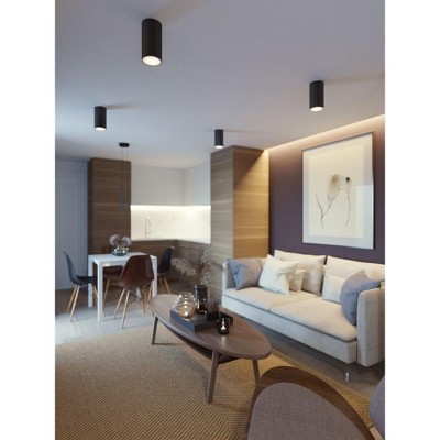 Everly Black Aluminum LED Outdoor Flush Mount Light