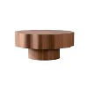 GDFStudio Riven Modern Wooden Irregular Coffee Table with Open Storage - 3 of 4