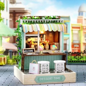 Wizardi Dessert Time Dollhouse Kit - Miniature Roombox Kit with