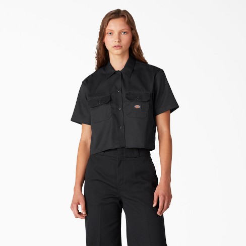 Dickies Women's Cropped Work Shirt, Black (bk), Xs : Target