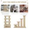4 Step Cat Stairs with Scratching Posts,Multi Level Pet Steps for Climbing and Senior Cats,Carpeted Ramp for Small Pets-LAOTIES - 4 of 4
