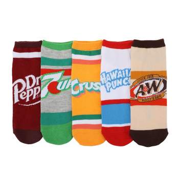 Dr Pepper Soda Logos Women’s 5-Pair Ankle Socks