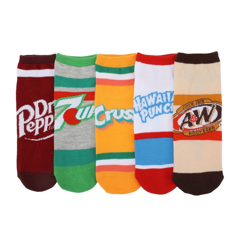 Dr Pepper Soda Logos Women's 5-Pair Ankle Socks, 1 of 7