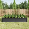 Rectangle Metal Raised Bed Garden,Metal Plant Pots Outdoor with Open Bottom Design,Garden Planter Boxes for Flowers,Vegetables-Coolbibila - 3 of 4