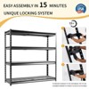 Atlas Shelving 4-Tier 72"x24"x72" Heavy Duty Garage Shelving Load 12000lbs Hammertone: Steel, Adjustable, Rust-Resistant - 3 of 4