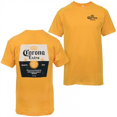 Mens Corona Extra Distressed Label Front and Back Print T-Shirt