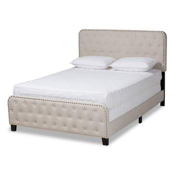 Annalisa Fabric Upholstered Button Tufted Panel Bed - Baxton Studio