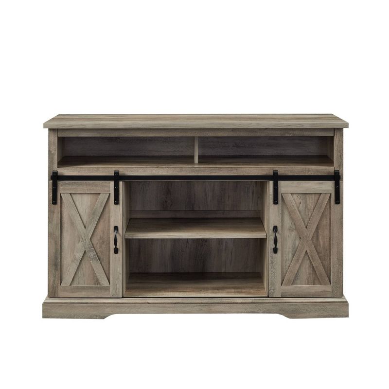 Transitional Sliding Barndoor Highboy TV Stand for TVs up to 58" - Saracina Home, 4 of 17